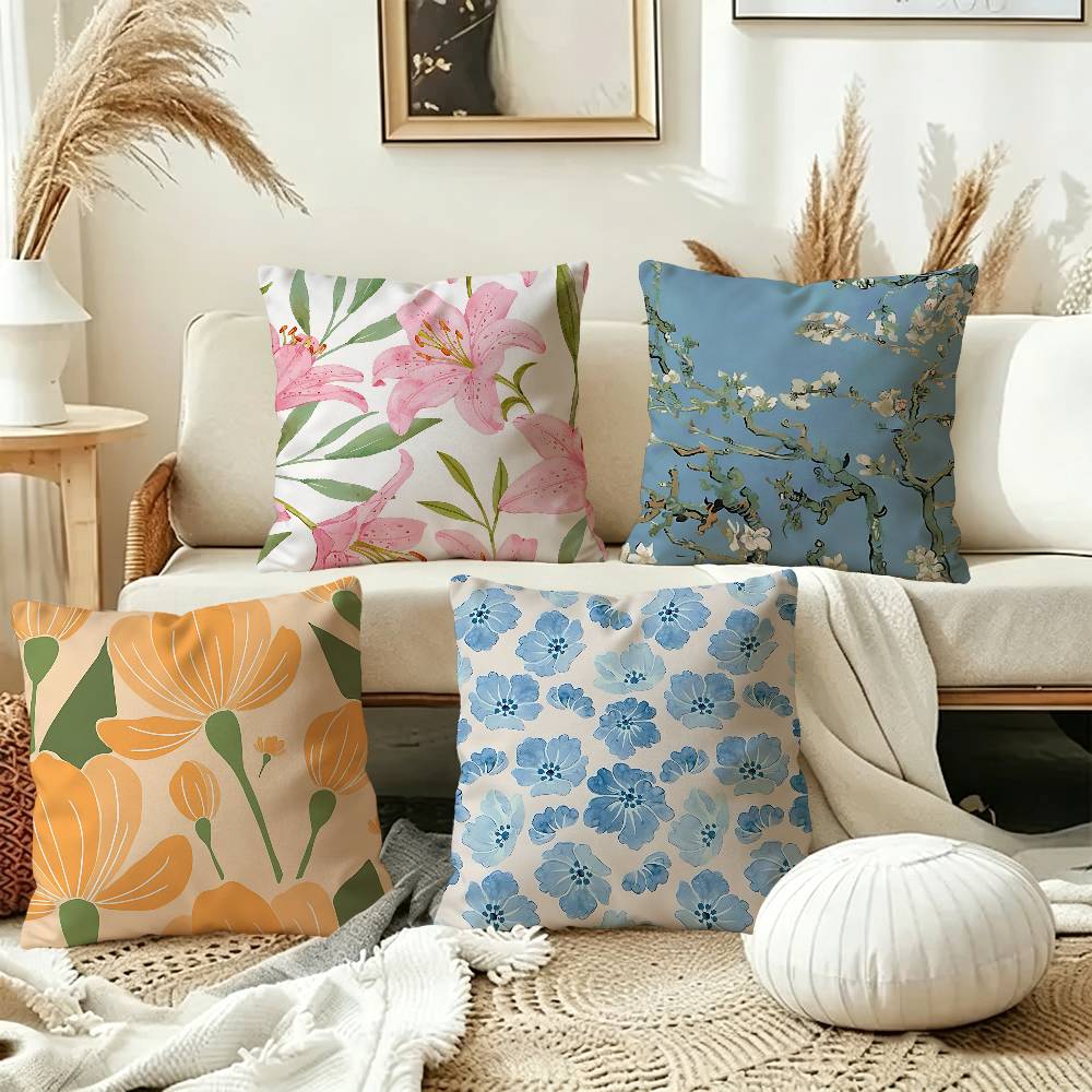 Home Textiles Market - Abstracte Bloemenmarkt Kussenhoes Auto Sierkussenhoes Voor
