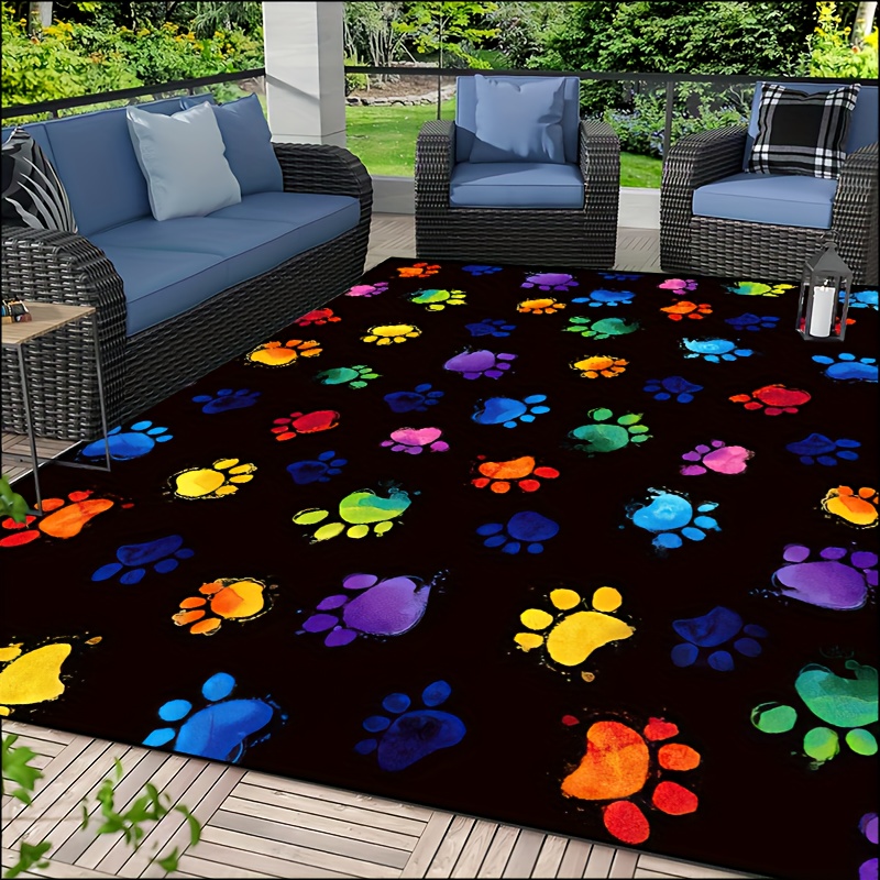 Home Textiles Design - 1pc levendige hondenpootafdruk gebied mat -