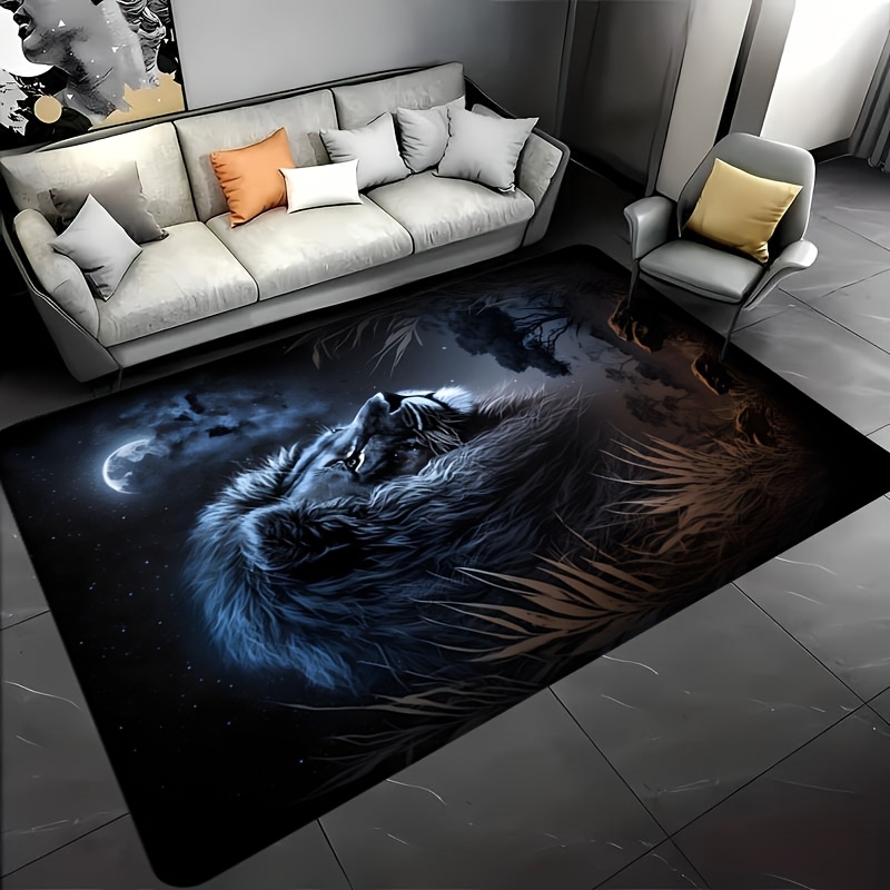 Home Textiles Design - Sterrennacht Leeuw Vloerkleed - Creatief Gouden