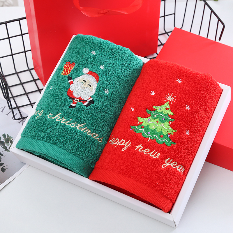 Home Textiles Face Towel - Kersthanddoek Geschenkdoos Set Handdoek Katoenen washanddoek