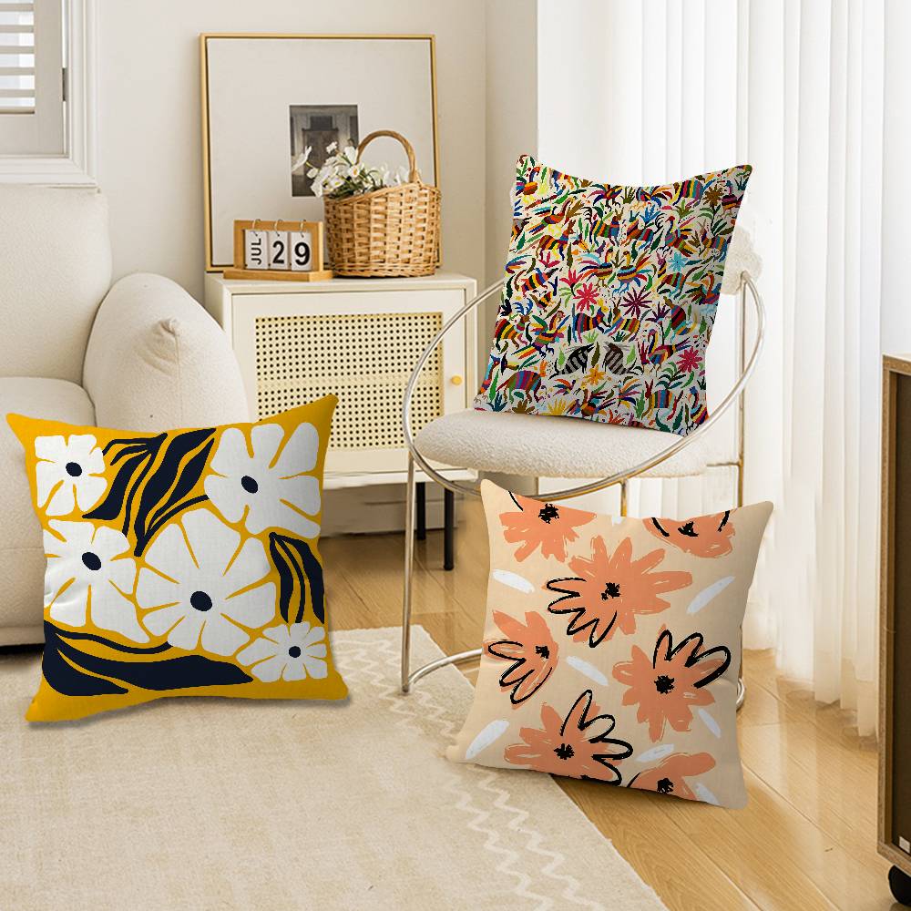 Abstracte Bloemenmarkt Kussenh - Home Textiles Market recensie en prijs