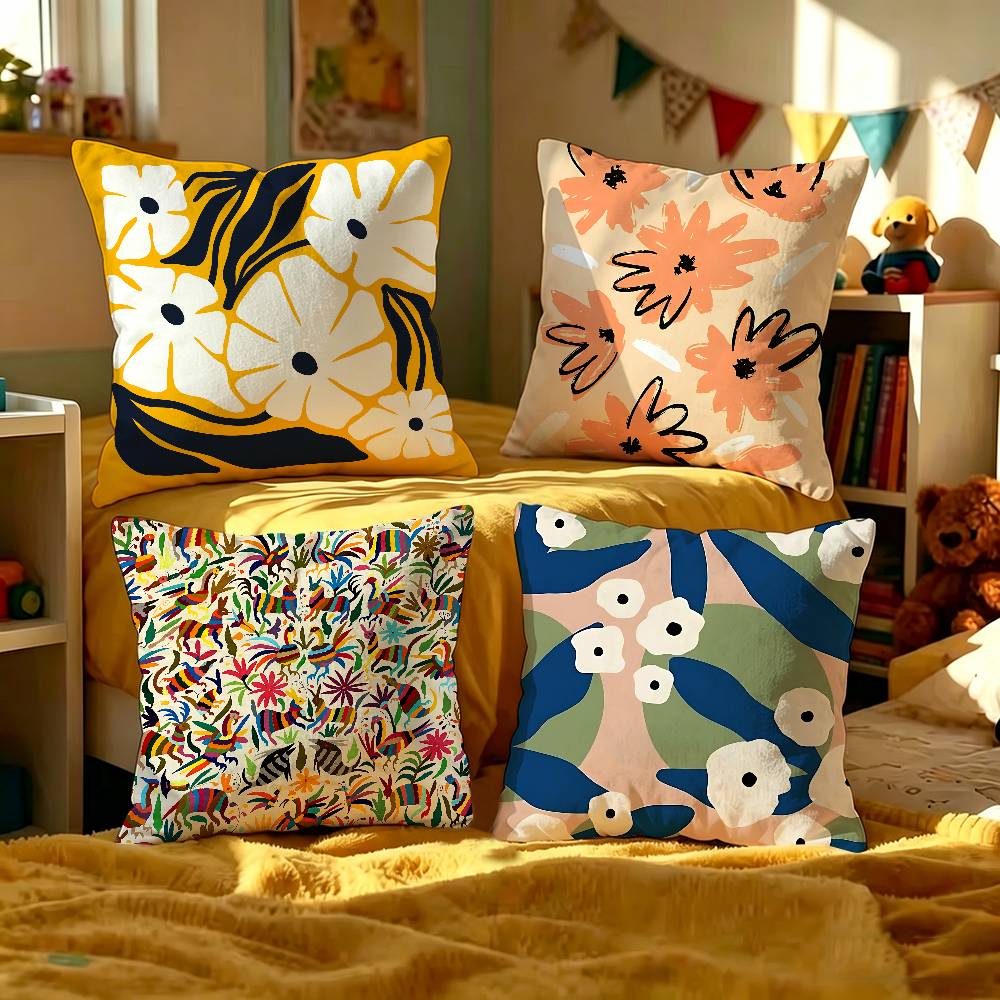 Abstracte Bloemenmarkt Kussenh - Home Textiles Market recensie en prijs