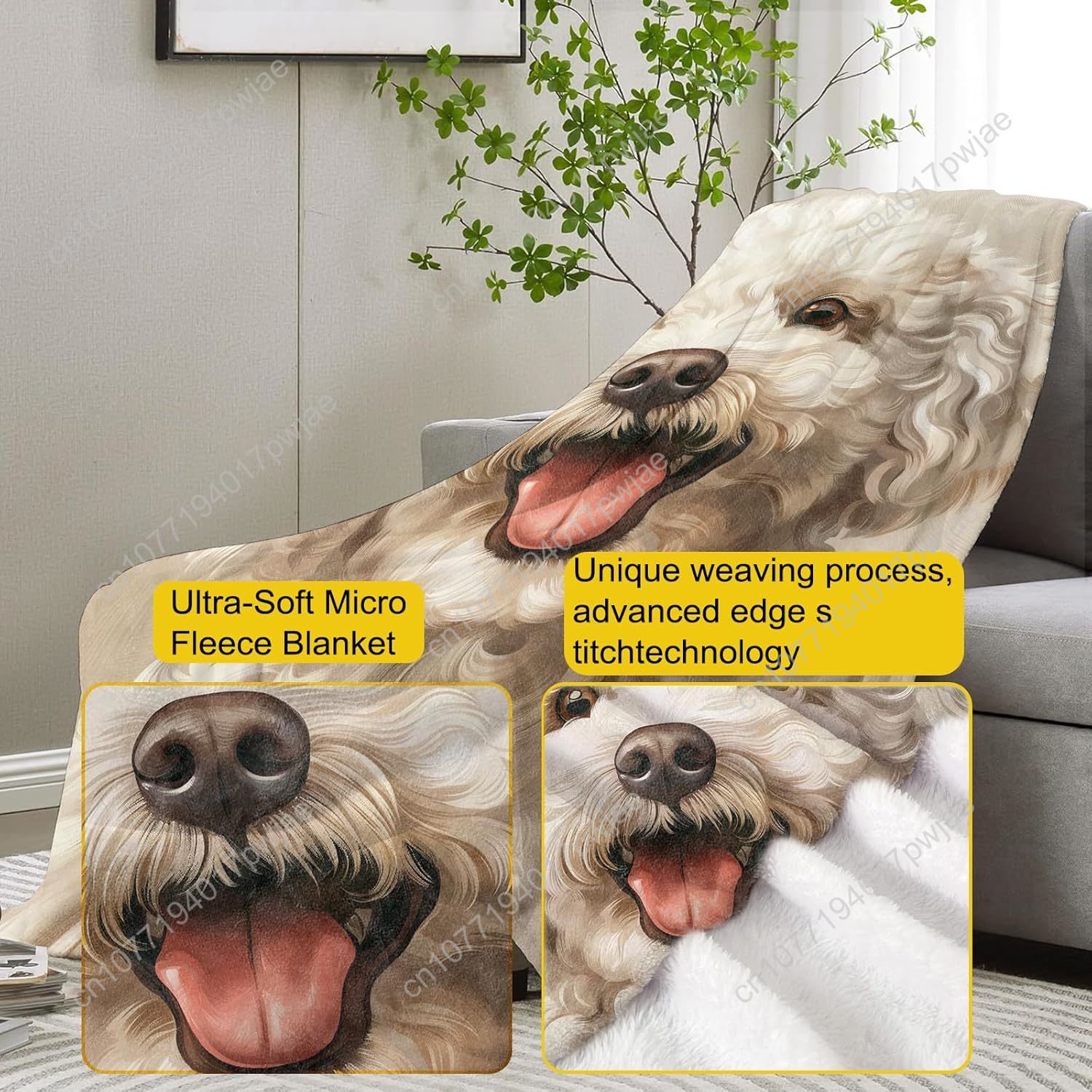Vrolijke poedelportretdeken Re - Home Textiles Design recensie en prijs